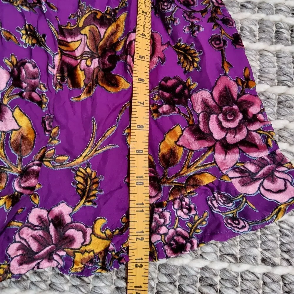 Honey Punch Velvet Burnout Romper Size M